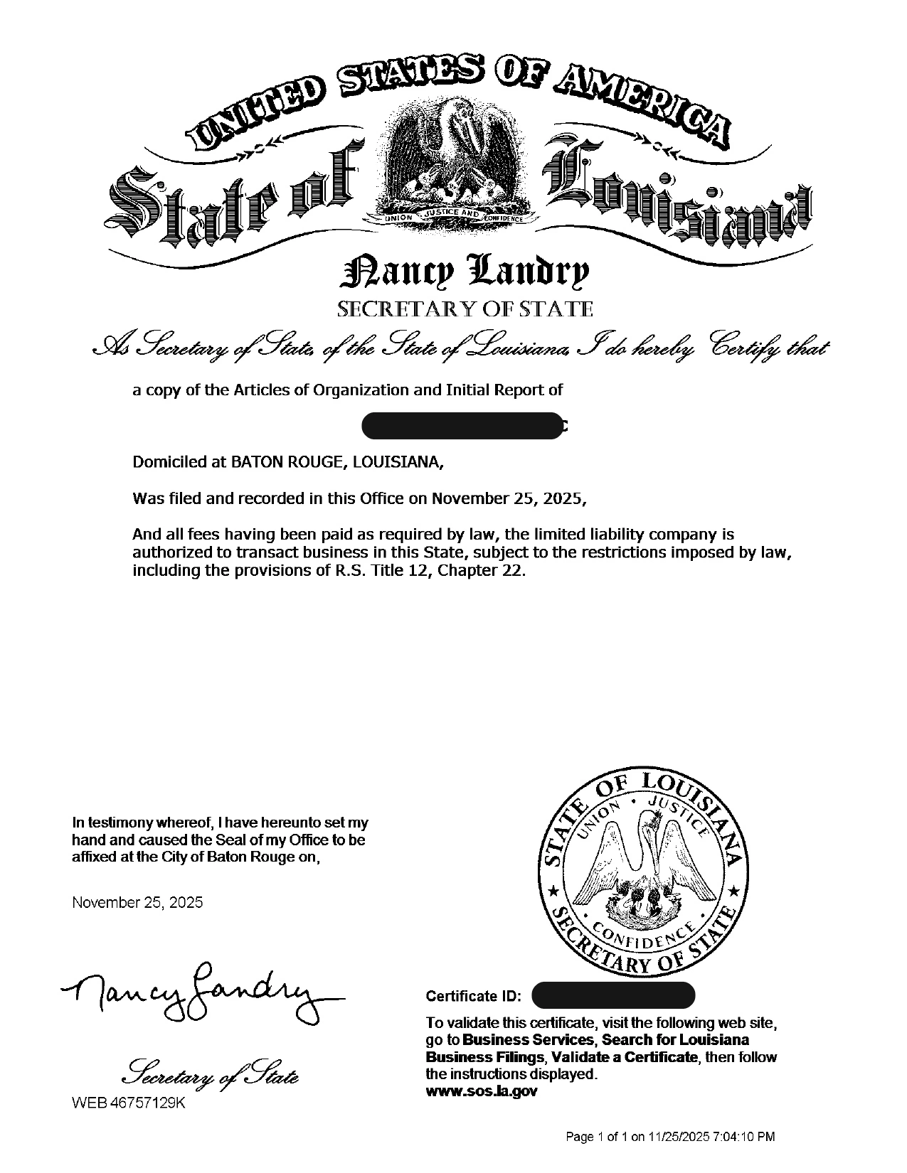 路易斯安那州公司注册